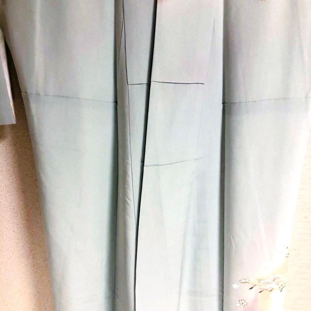 【美品　トールサイズ】京友禅　訪問着　水色　裄丈72.5 身丈173
