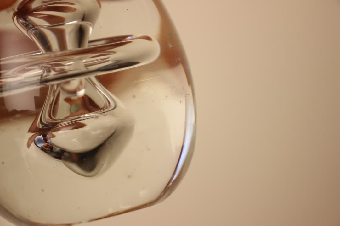 ヴィンテージ　ガラス　卵形　ペーパーウェイト　インテリア