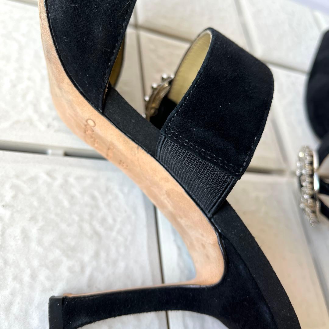 訳あり 36 ジミーチュウ　ミュール　サンダル　黒　ビジュー　23