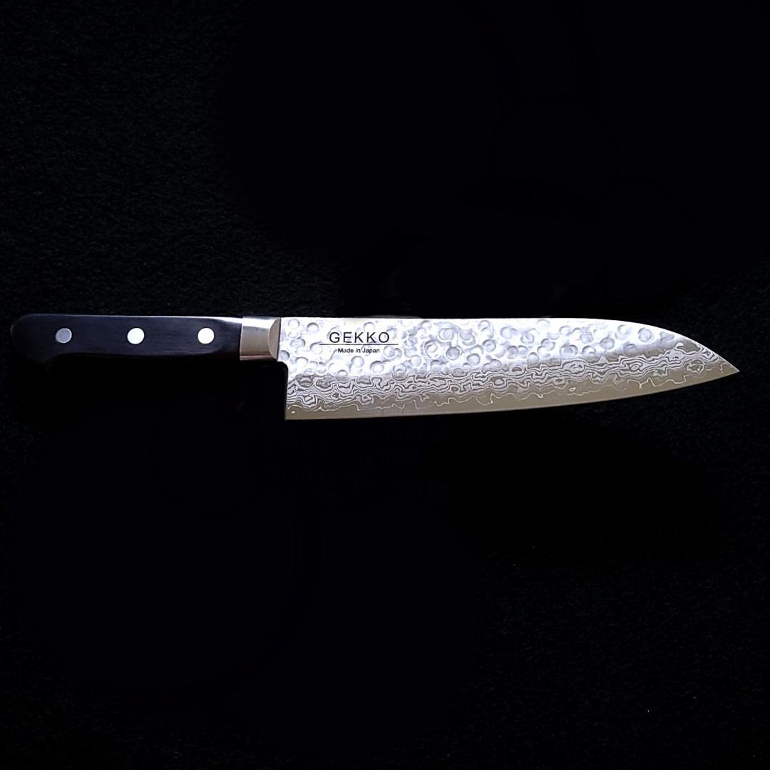 T*ツ様 日本製 VG10 ダマスカス 三徳包丁185mm 黒柄 G1756E