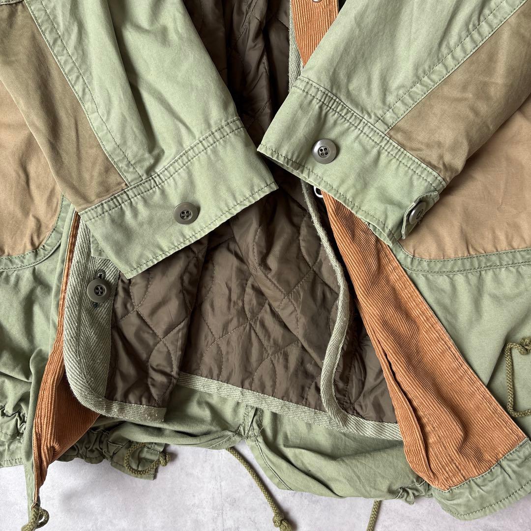 ★ ツモリチサト　中綿　ライナー付　ファー付　パッチワーク　異素材　モッズコート