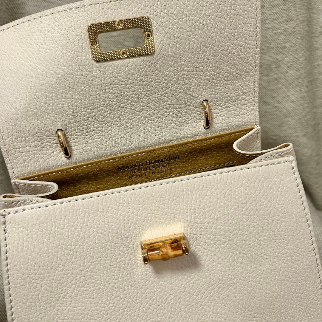 【美品】ショルダー ハンドバッグ ホワイトマルコビアンキーニ 2way