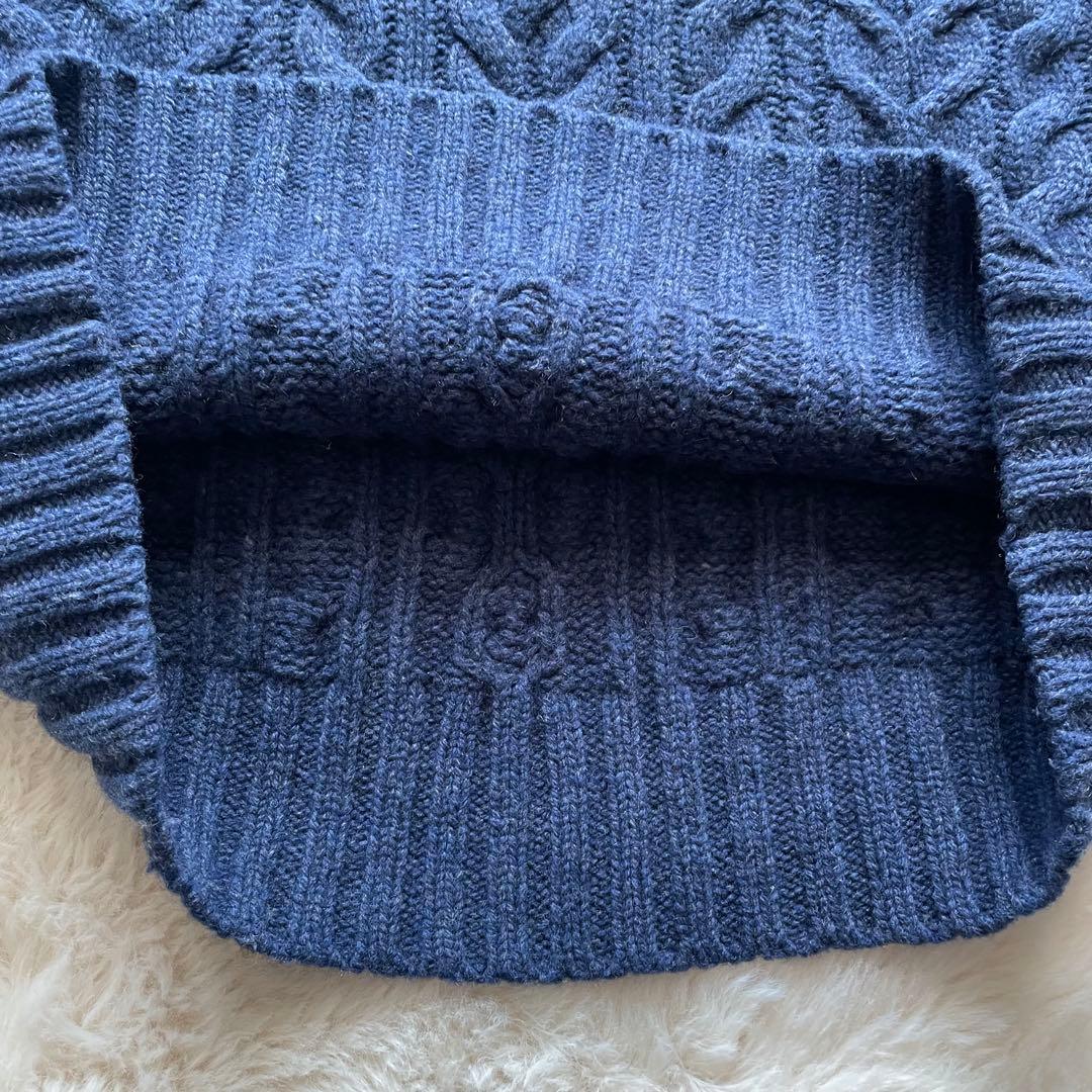 希少/超美品　ポロラルフローレン　M アンゴラ　ケーブルニット　ショール　ヘチマ