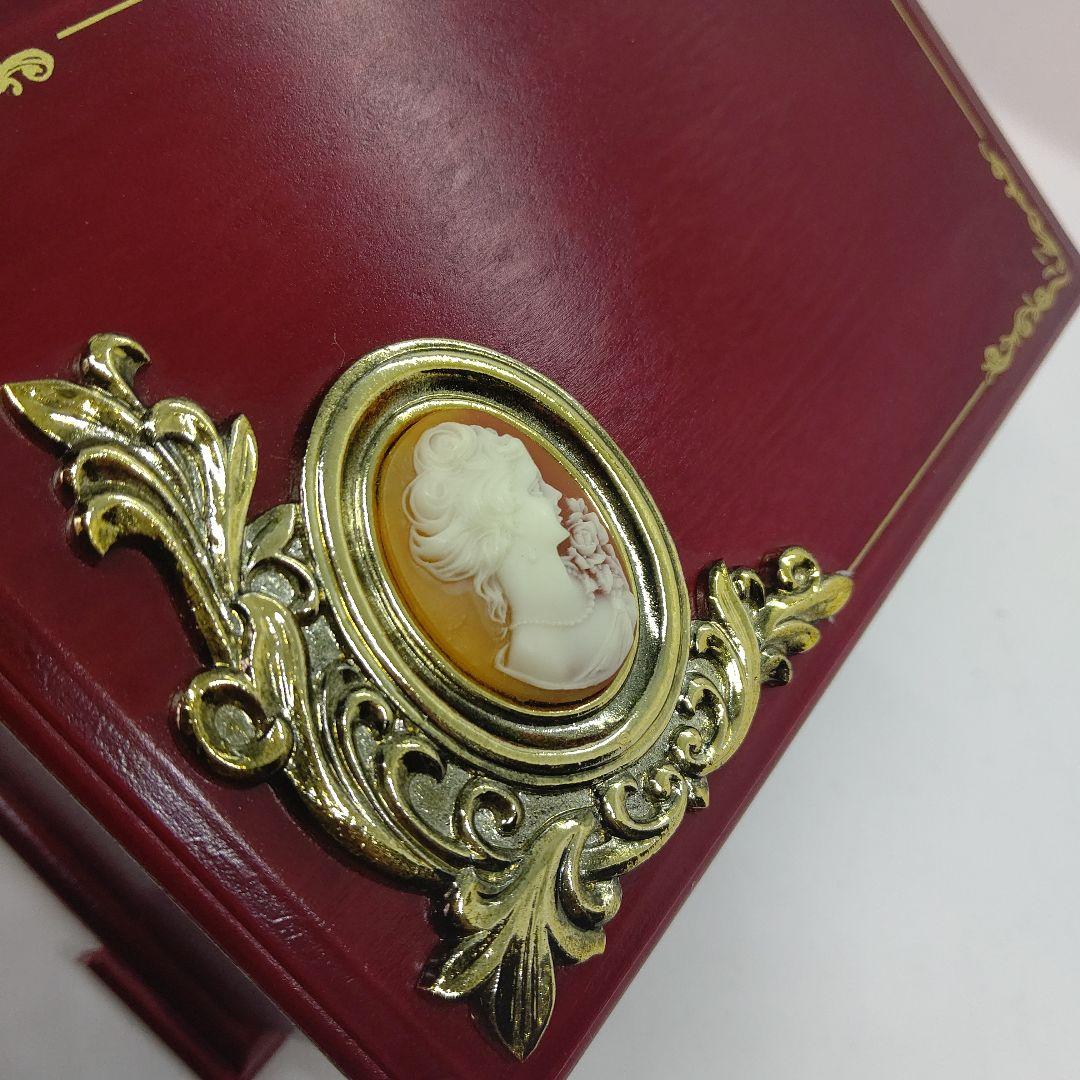 カメオ オルゴール付きジュエリーBOX 木製 宝石箱