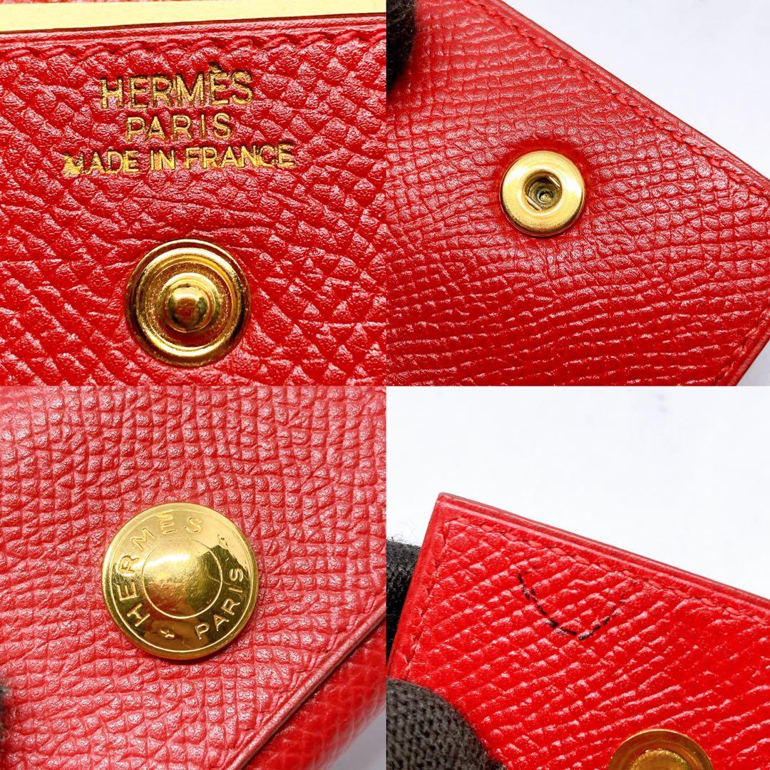 894 エルメス　ポストイットケース　エプソン　革　メモ帳　赤