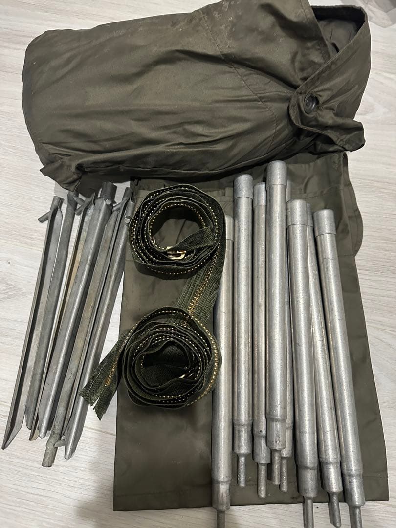 ［当時物・ヴィンテージ］ドイツ軍幕　2枚1セット　パップテント　フルセット