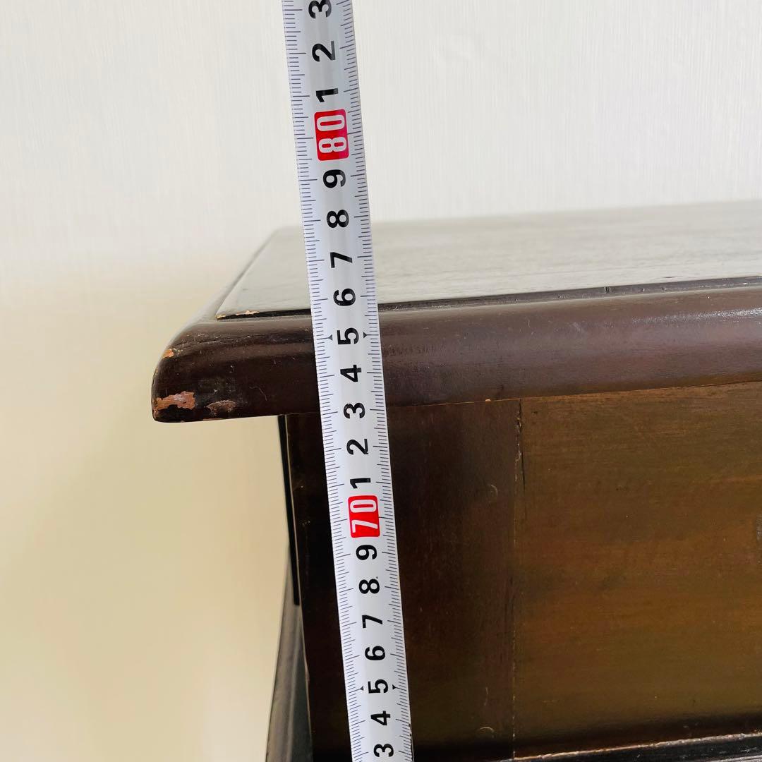 アンティーク調 木製デスク 幅128cm 引き出し3杯
