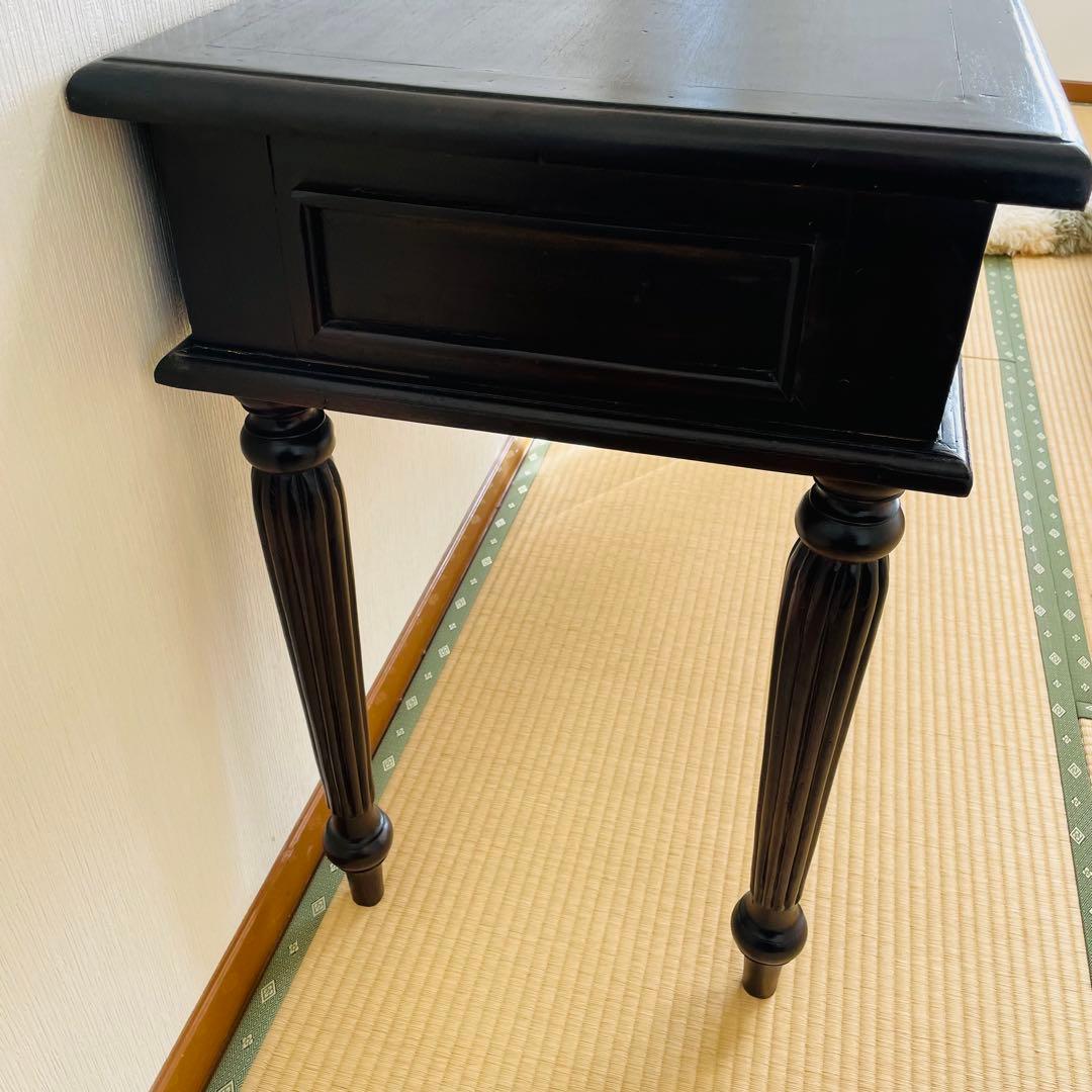 アンティーク調 木製デスク 幅128cm 引き出し3杯