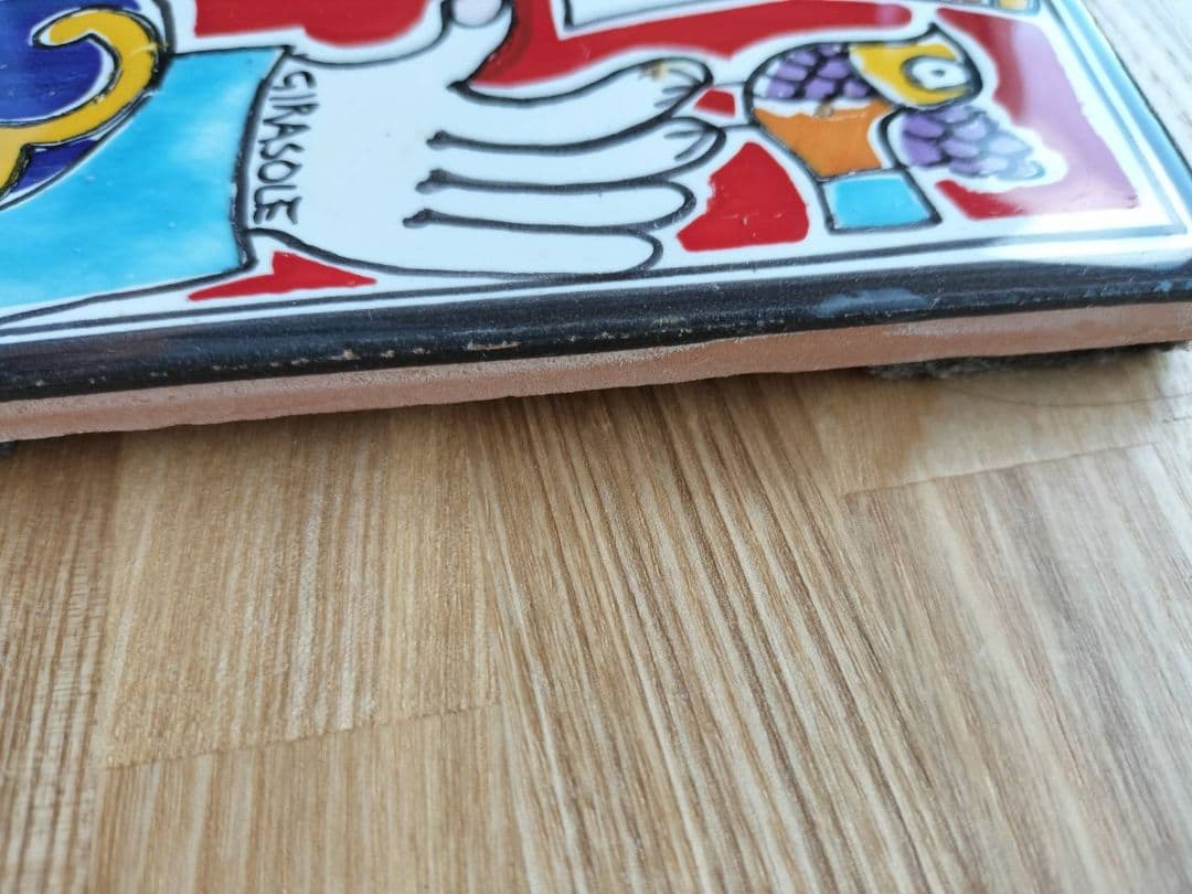 陶器タイル（イタリア製）4枚セット【デシモーネ】【ジラソーレ】