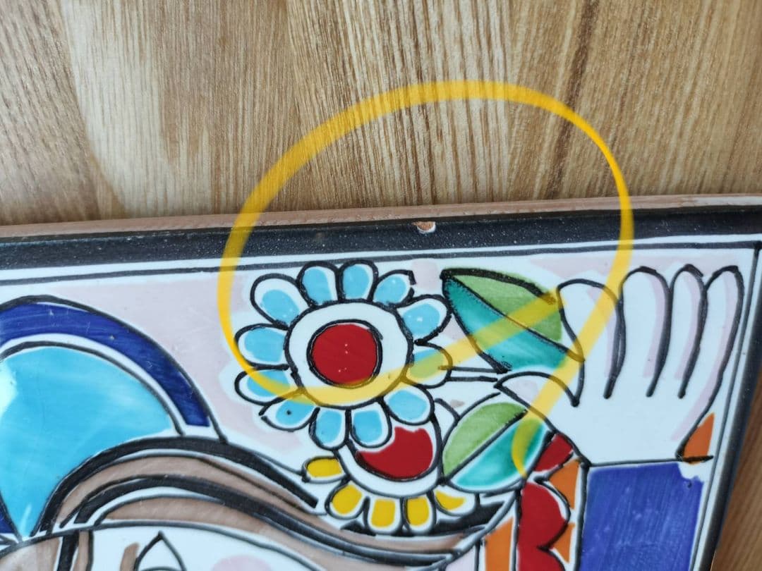 陶器タイル（イタリア製）4枚セット【デシモーネ】【ジラソーレ】