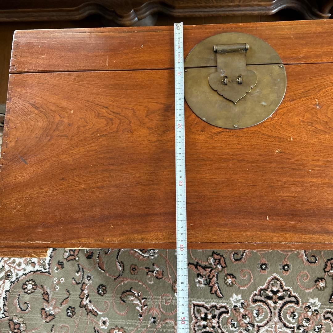 旧家蔵(清時代)樟木？黄花梨？貴重家具大木箱　蔵書画大木箱　珍しいコレクション