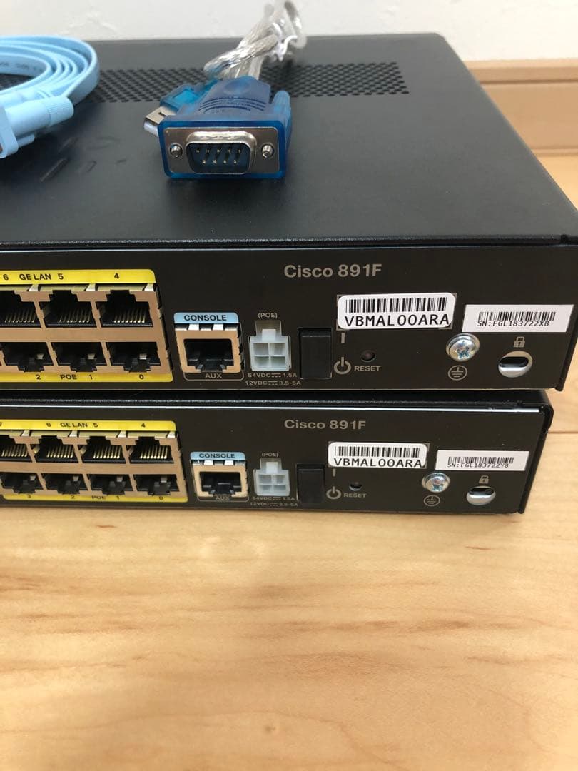 【CCNA、CCNP】2台Cisco891FJ 最新 IOS15.9