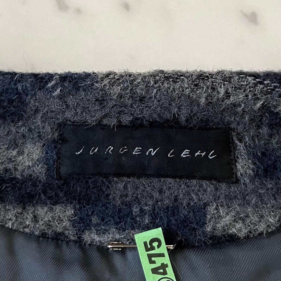 美品＊ヨーガンレール アルパカ混ウールハーフコート M 総柄 ノーカラー 長袖