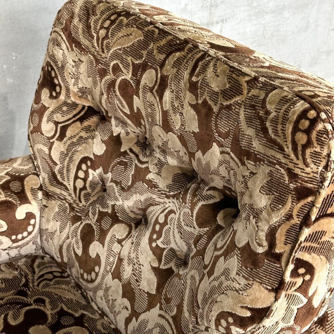 ✿70s✿昭和レトロ ヴィンテージ1人掛けソファ 金華山✕無垢調アーム