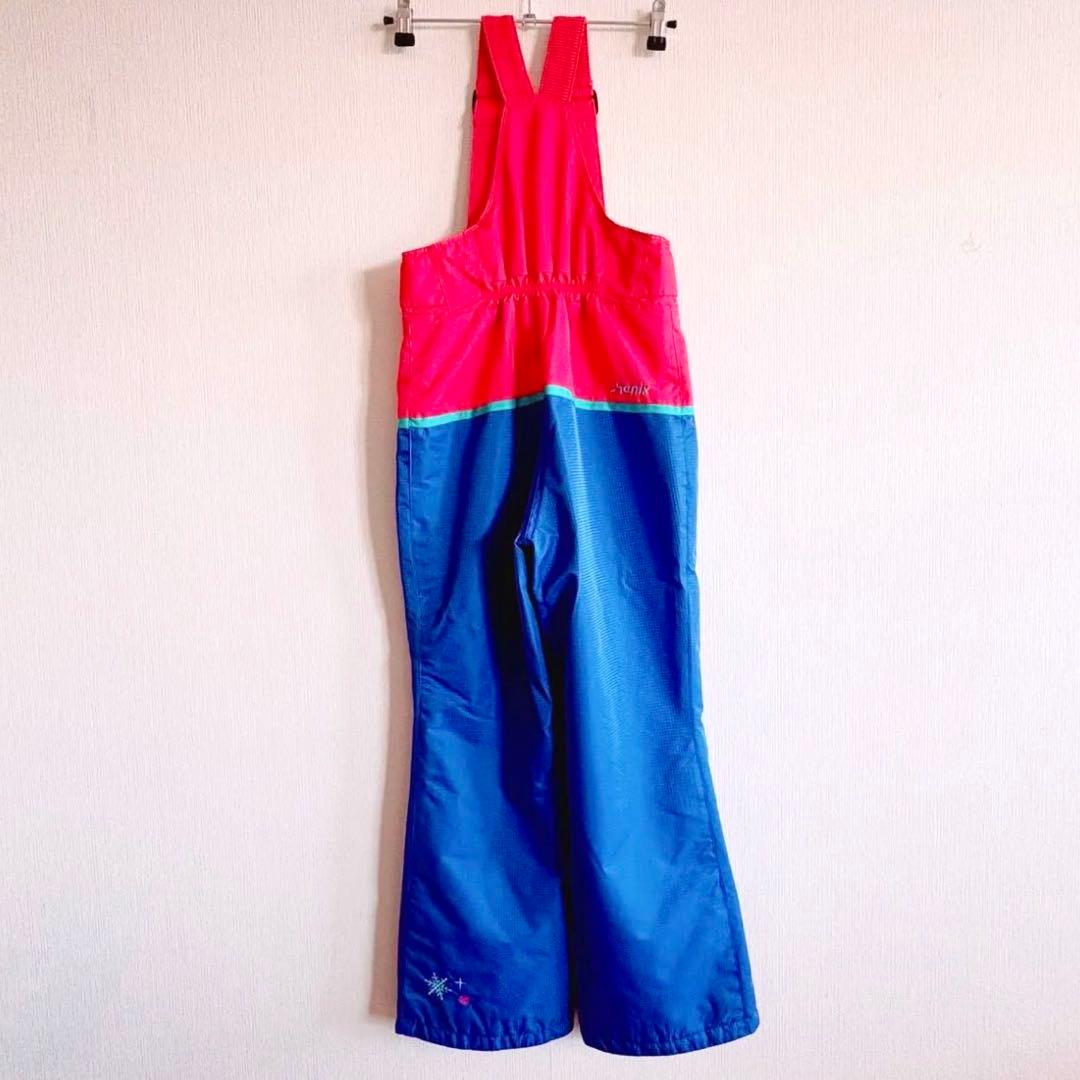 ジュニア　140 150 スキー　スノボ　上下　ドット　ブルー　サイズ調整