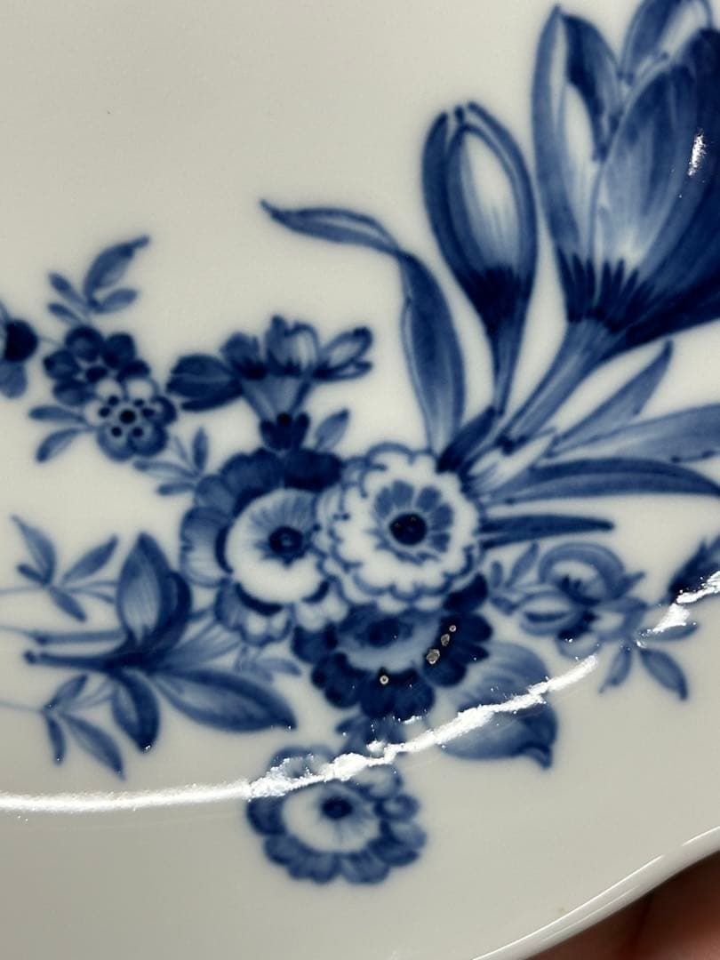 【USED美品】meissen マイセン　青い花　トリオ　C&S プレート