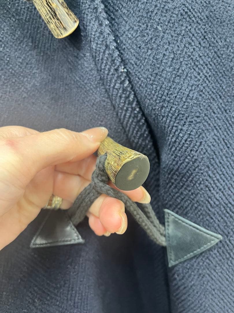 HERMES エルメス ヴィンテージ ダッフルコート ネイビー 52