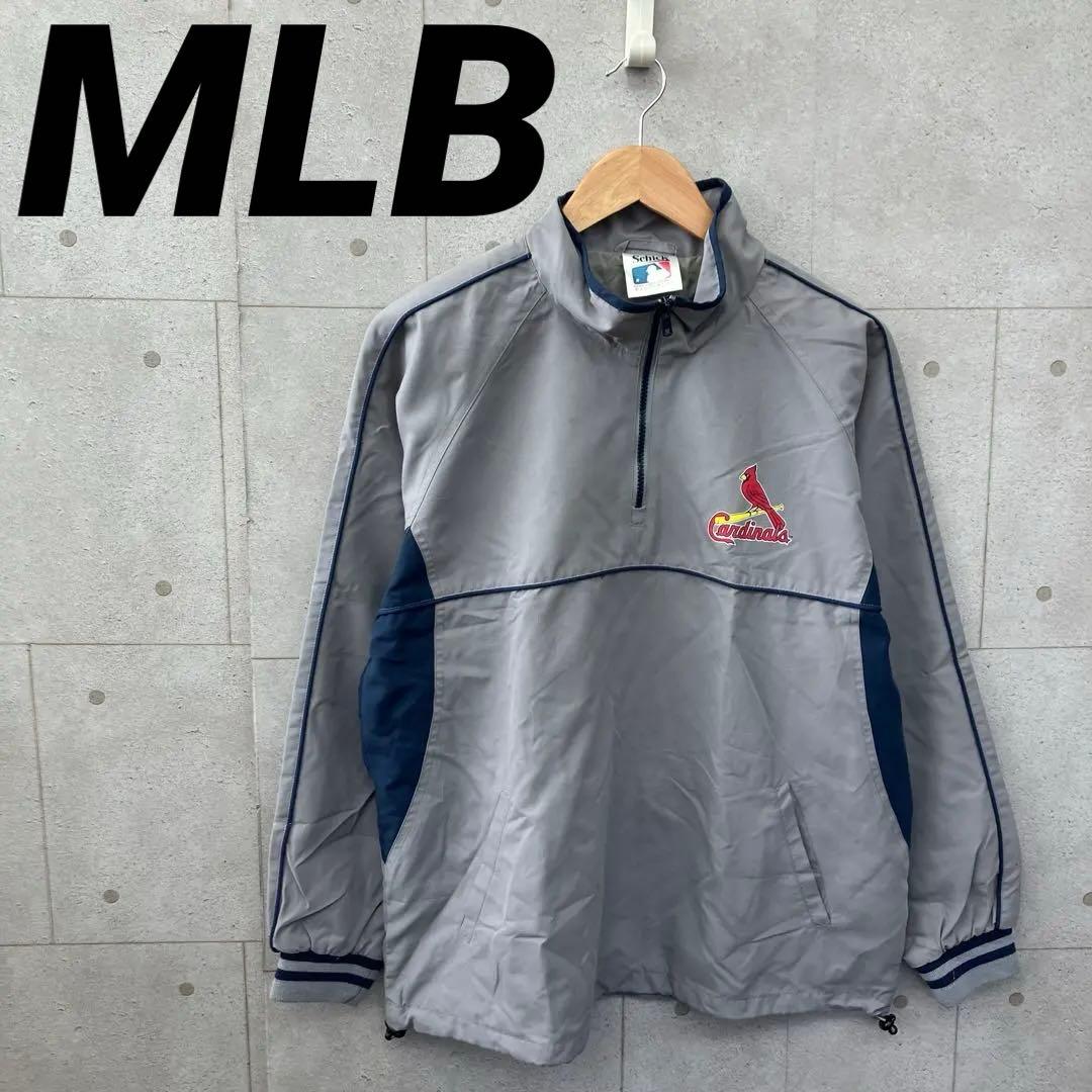 MLB カージナルス ハーフジップ プルオーバー ジャケット アノラック 灰
