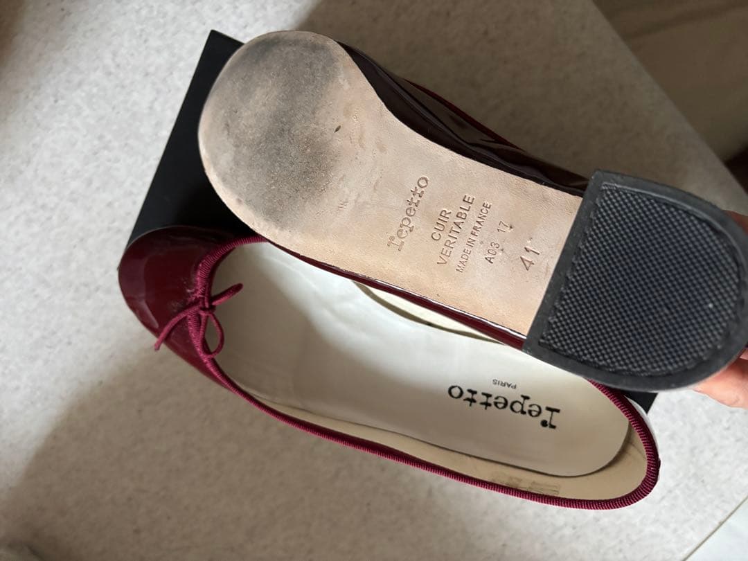 Repettoボルドーヒール付きシューズ41