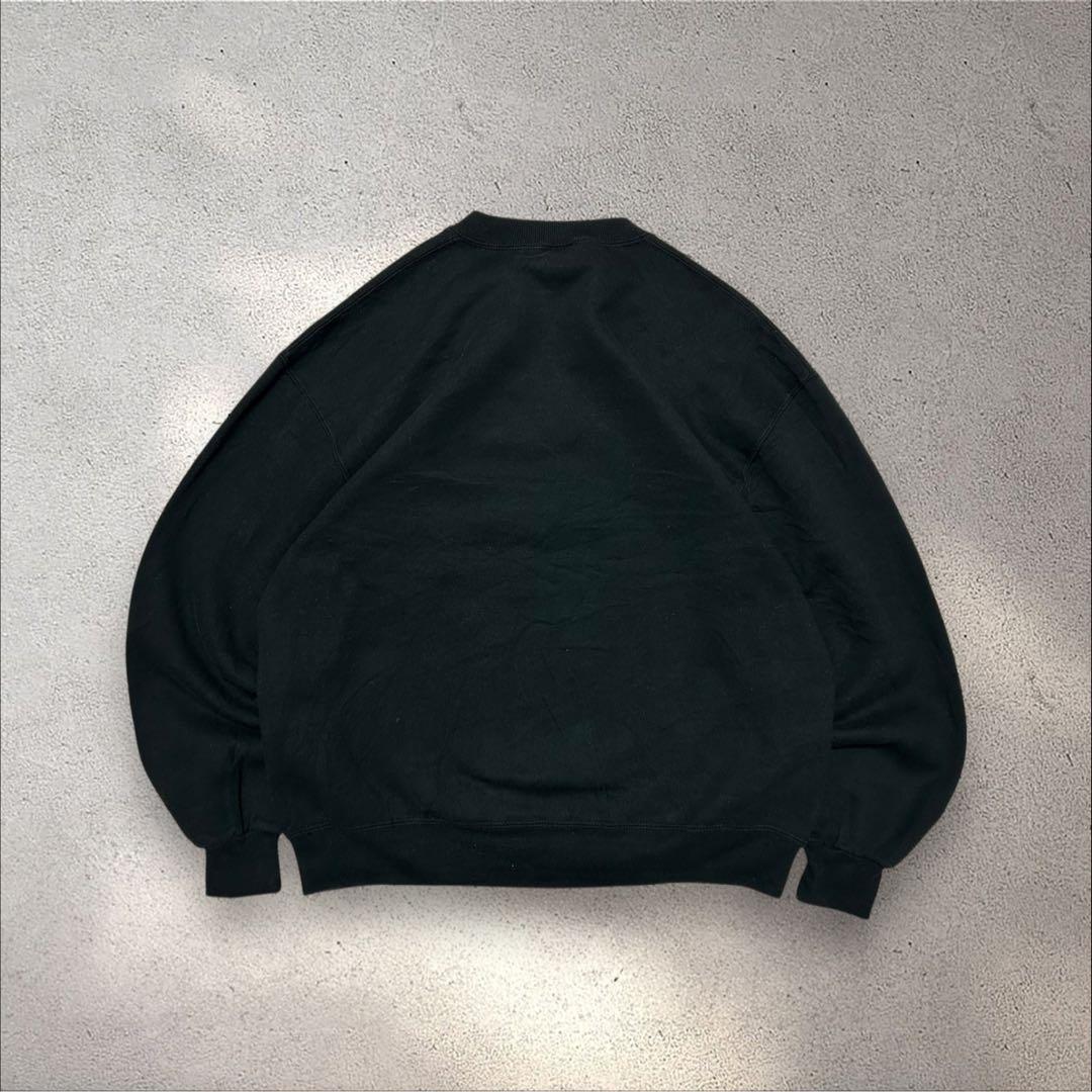 希少RUSSELL 90s USA製ブランクスウェット前Vソリッド無地スウェット