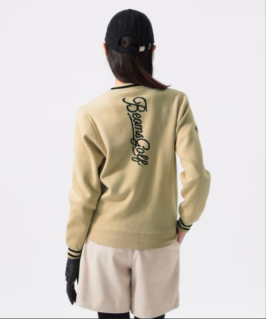 BEAMS GOLF エアシャット 縦ロゴ ニット（防風）