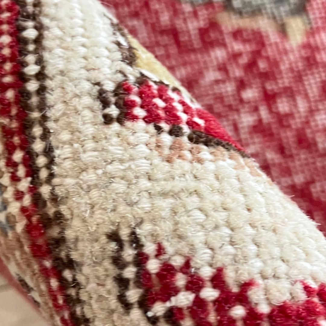 クラシカル柄✳︎114×210レッド　ブルーグレー　ローズ　トルコヴィンテージラグ