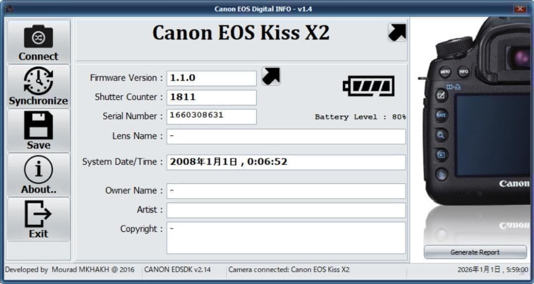 【使用少なめ】ショット数1811回 CANON EOS Kiss X2 キヤノン