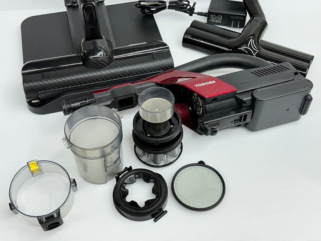 VC-CLX50 東芝　コードレス 掃除機　セット　中古　スティック　赤