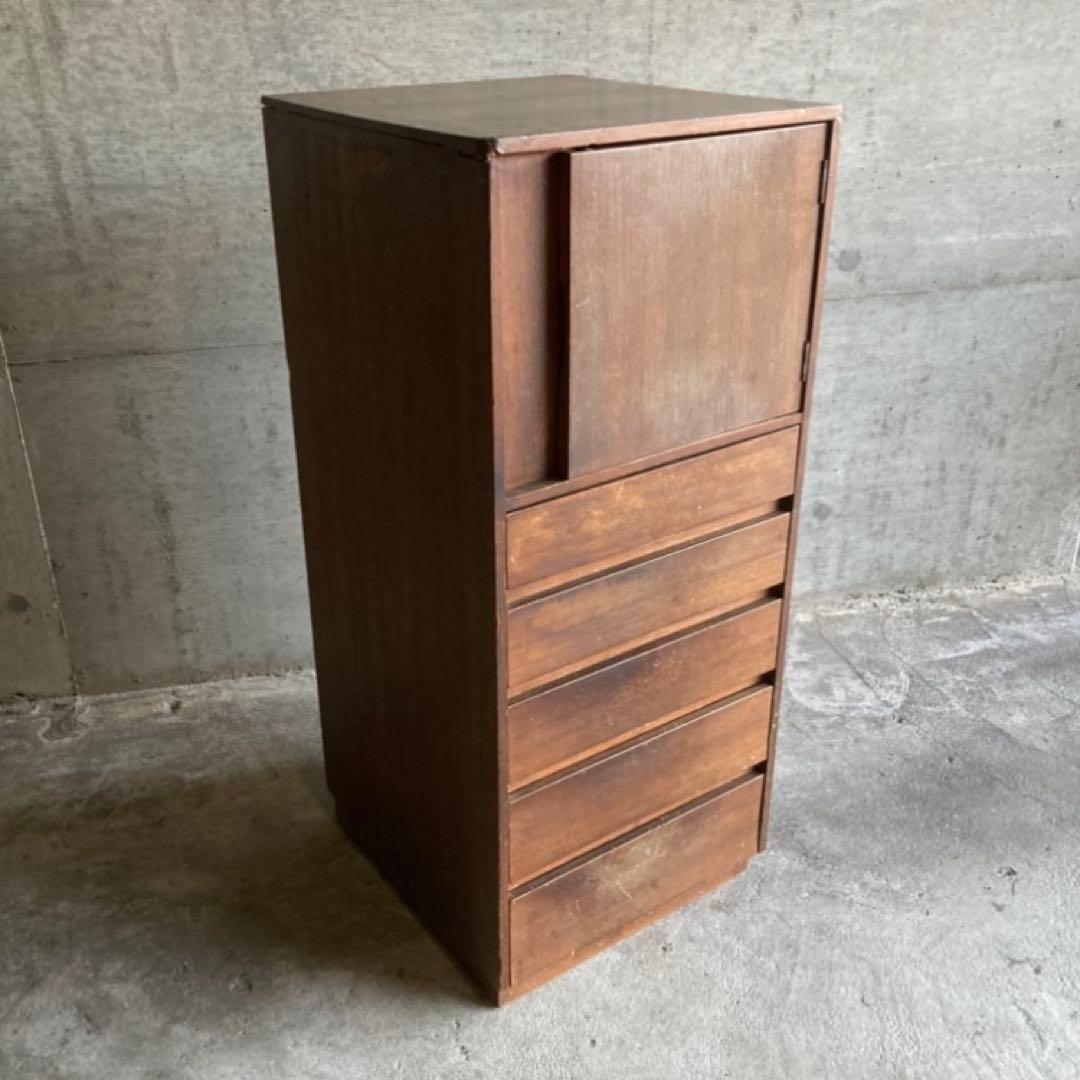 古いキャビネット チェスト ラック 箪笥 電話台 棚 木製 当時物 昭和 レトロ