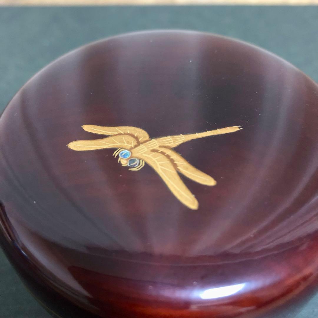 和田瑾斎 蜻蛉蒔絵平棗 共箱 茶道具 勝ち虫 豊穣の象徴