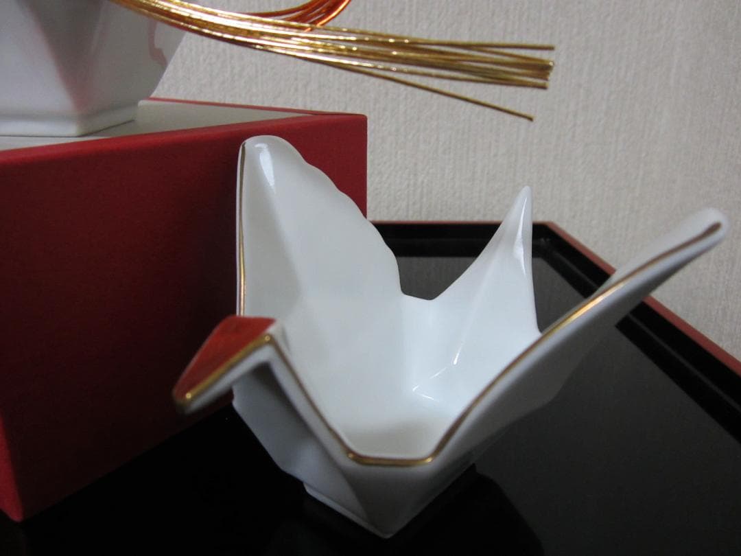 迎春◆お正月の器◆伝統工芸 有田焼◆料亭の器◆白磁製 鶴５客◆ 小鉢、小付、向付