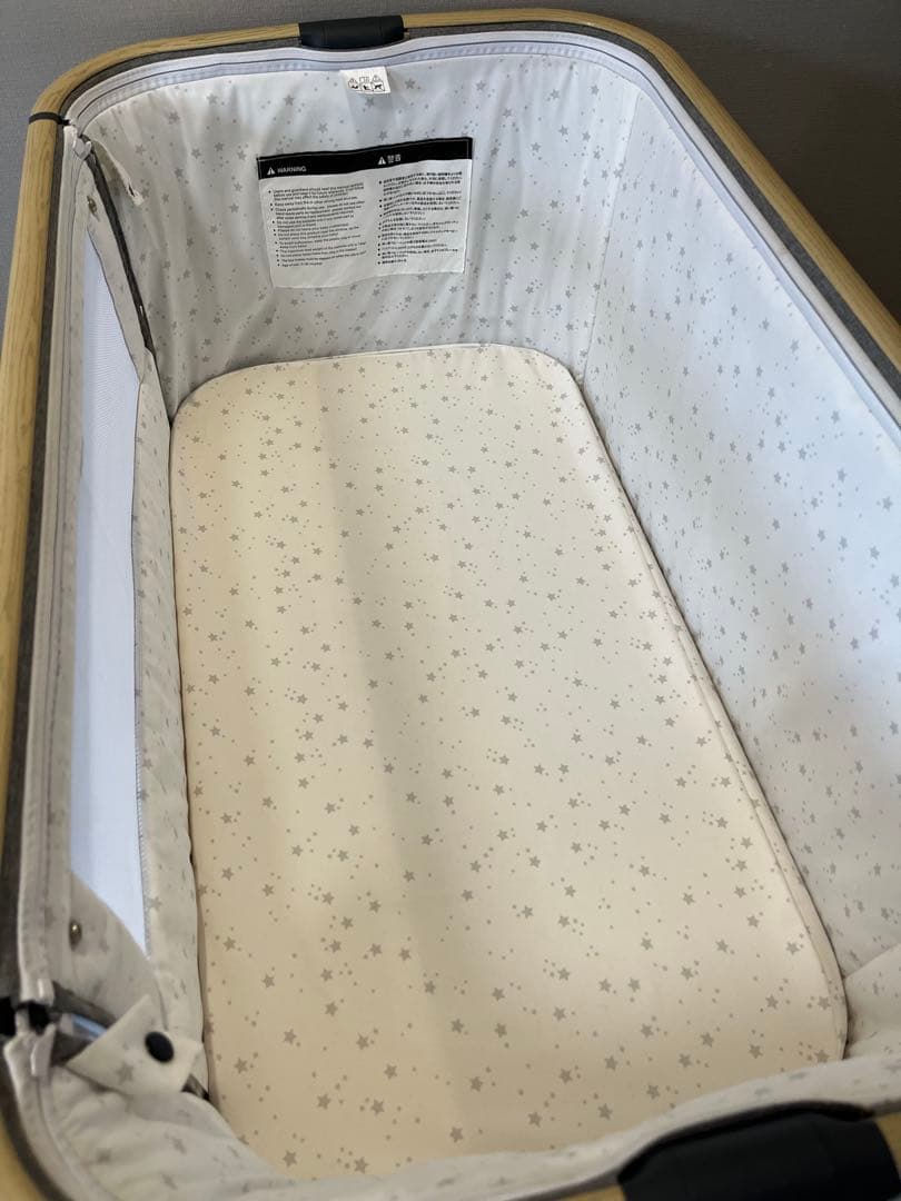 HZDMJ 折りたたみ式ベビーベッド グレー