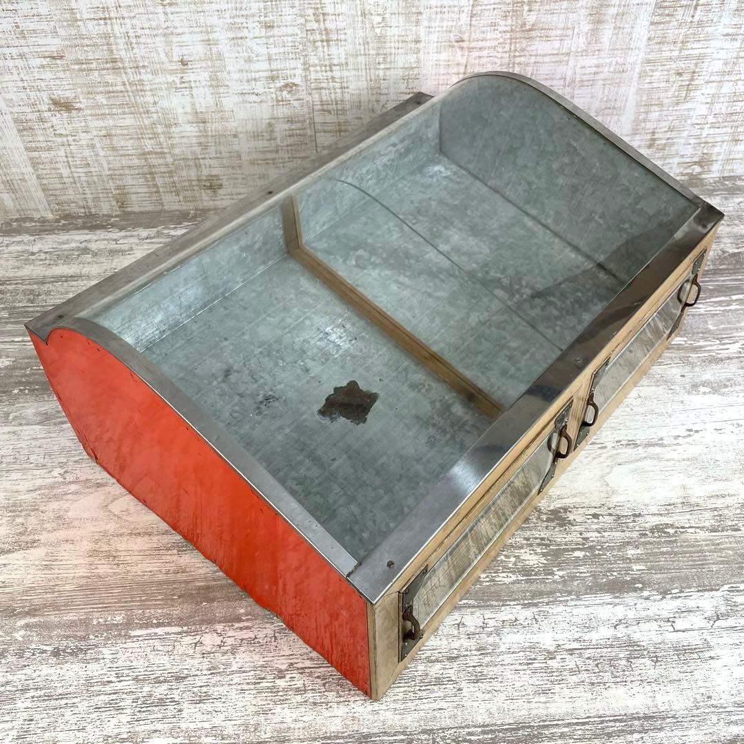 昭和レトロ　駄菓子屋ガラスケース　ショーケース　陳列棚　ビンテージ　古家具