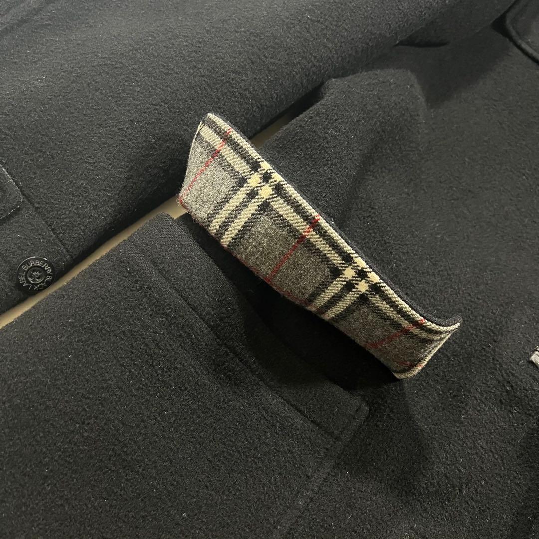 バーバリーブラックレーベル ダッフルコート XLサイズ ブラック 黒 ウール