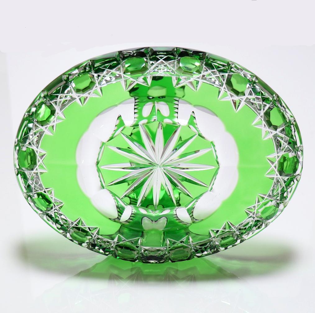 オールド・バカラ 23cm 1.1kg 特大サイズ ディアマン・ピエーリー 緑色