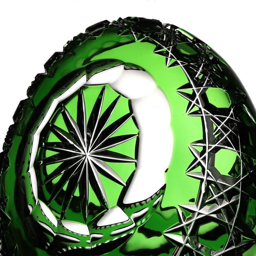 オールド・バカラ 23cm 1.1kg 特大サイズ ディアマン・ピエーリー 緑色