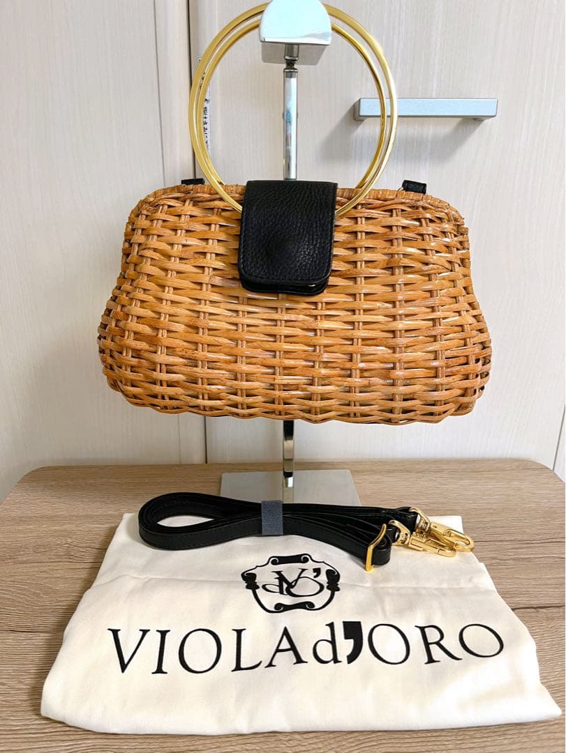 lei　定価￥25,300 スプリットラタン2WAYリングハンドルバッグ