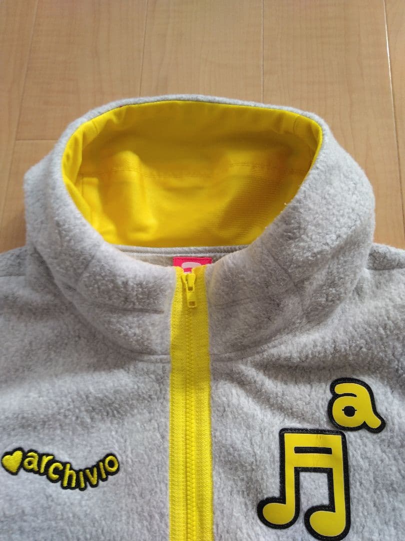 【美品】アルチビオ ボアフリースジャケット 裏蓄熱 グレー/イエロー サイズ36