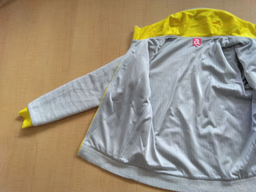 【美品】アルチビオ ボアフリースジャケット 裏蓄熱 グレー/イエロー サイズ36