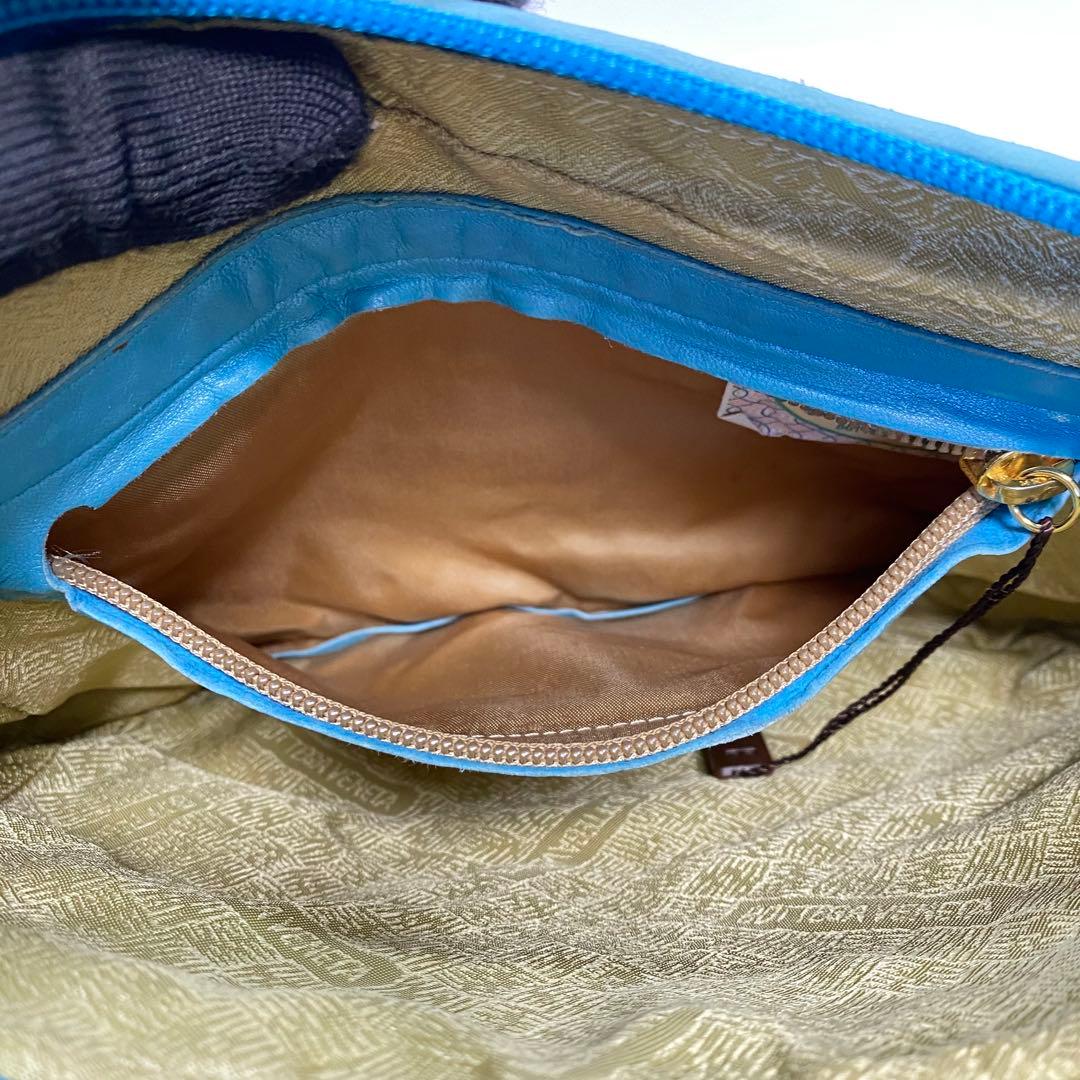 ボッテガヴェネタ ブルー ショルダーバッグ イントレチャート 水色