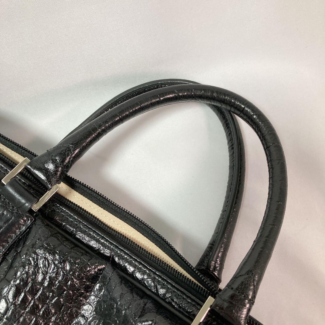 【美品】Pyloot パイロット ブリーフケース クロコ型押し イタリア製 BK