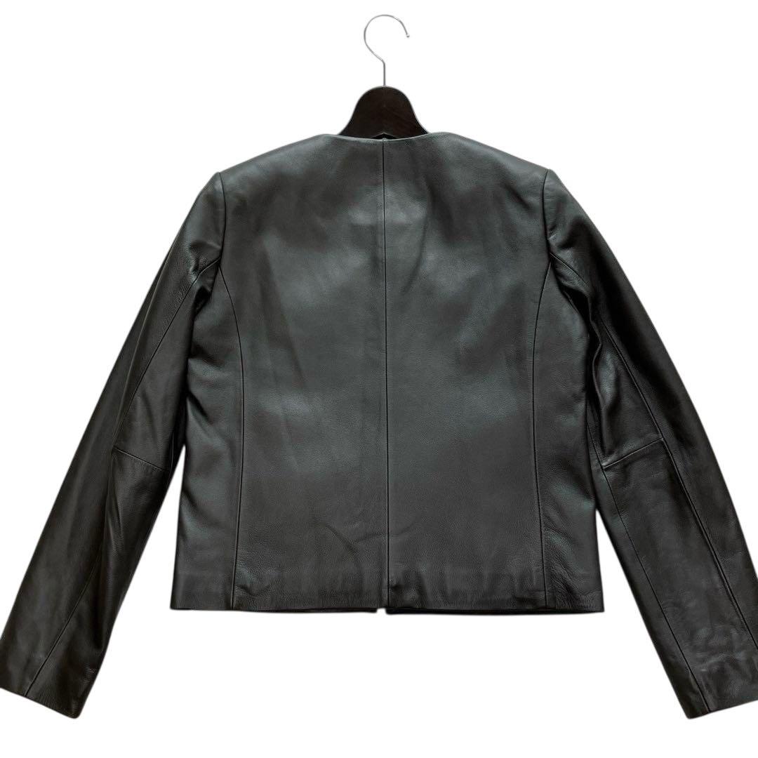 【極美品】好配色◎グレーレザー/羊革「ユナイテッドアローズ」ノーカラーライダース