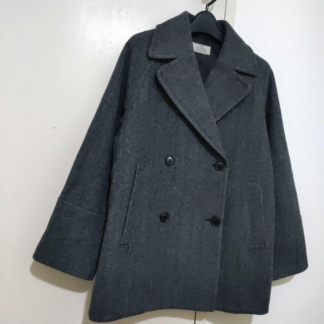 極美品 JOURNALSTANDARDrelume 尾州ウールピーコート グレー