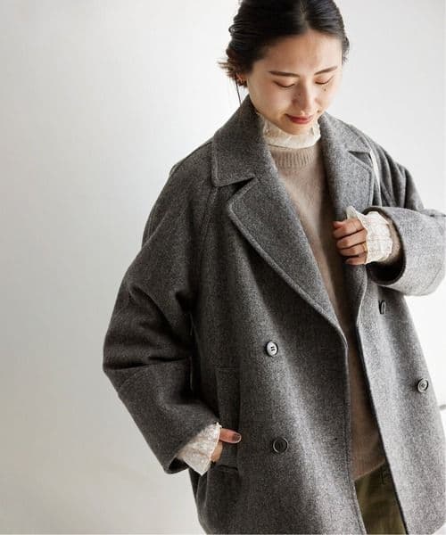 極美品 JOURNALSTANDARDrelume 尾州ウールピーコート グレー