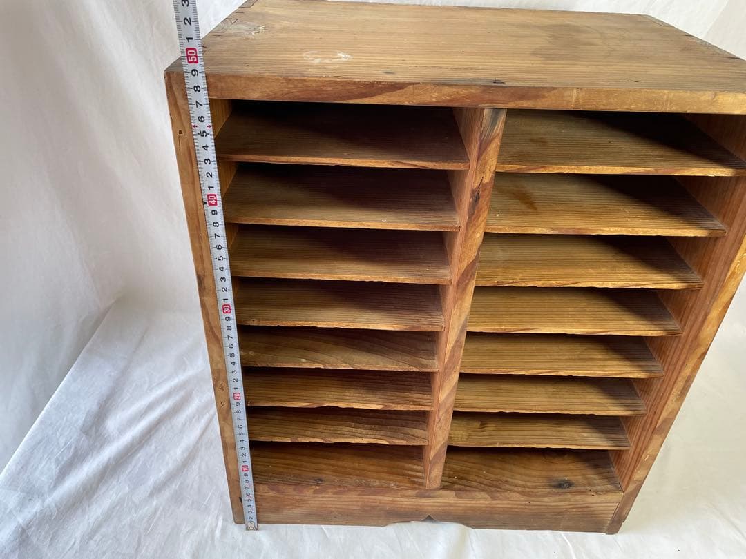 昭和レトロ　アンティーク家具　木製棚　書類棚