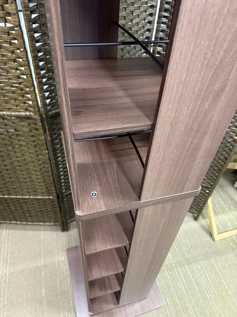 【美品】山善　回転本棚8段　コミックラック　DSRR-8(WL) ウォールナット