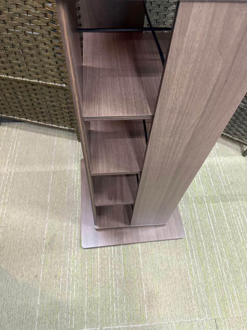 【美品】山善　回転本棚8段　コミックラック　DSRR-8(WL) ウォールナット