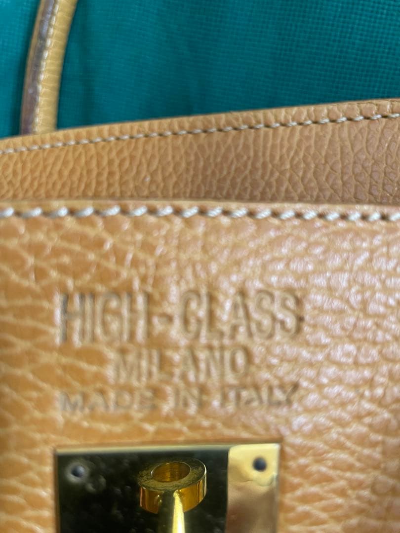 HIGH-CLASS ブラウンレザー ハンドバッグ