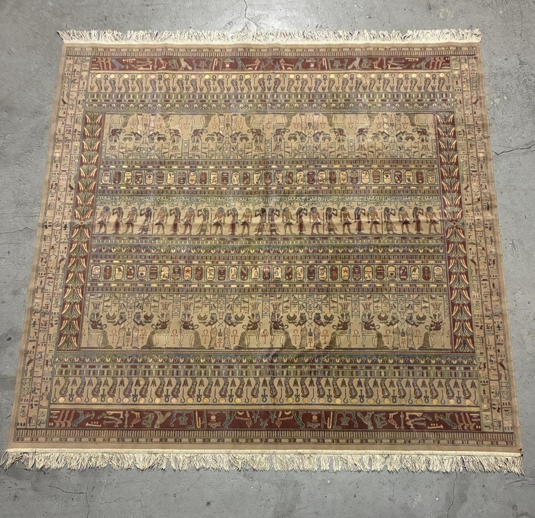 ✦エジプシャンラグ✦ 193cm×184cm　壁画ラグ 古代エジプト 大判ラグ