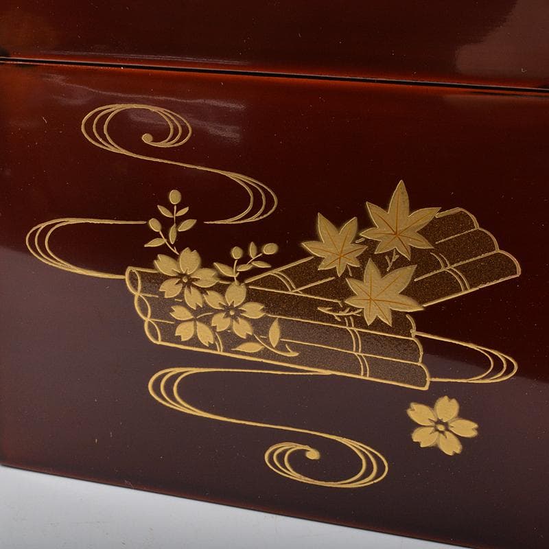 茶道具　溜塗　花筏蒔絵　茶箱　茶碗　棗など　八点　一式　V　R7073
